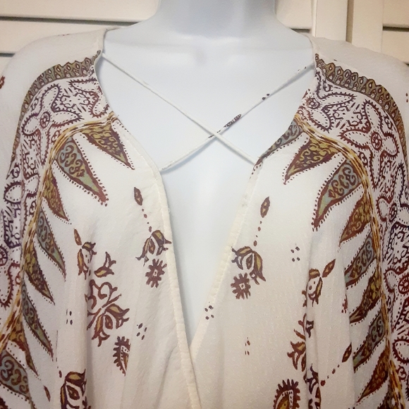 Boho Style Silence + Noise Long Sleve Open Front High Low Blouse - Picture 2 of 15